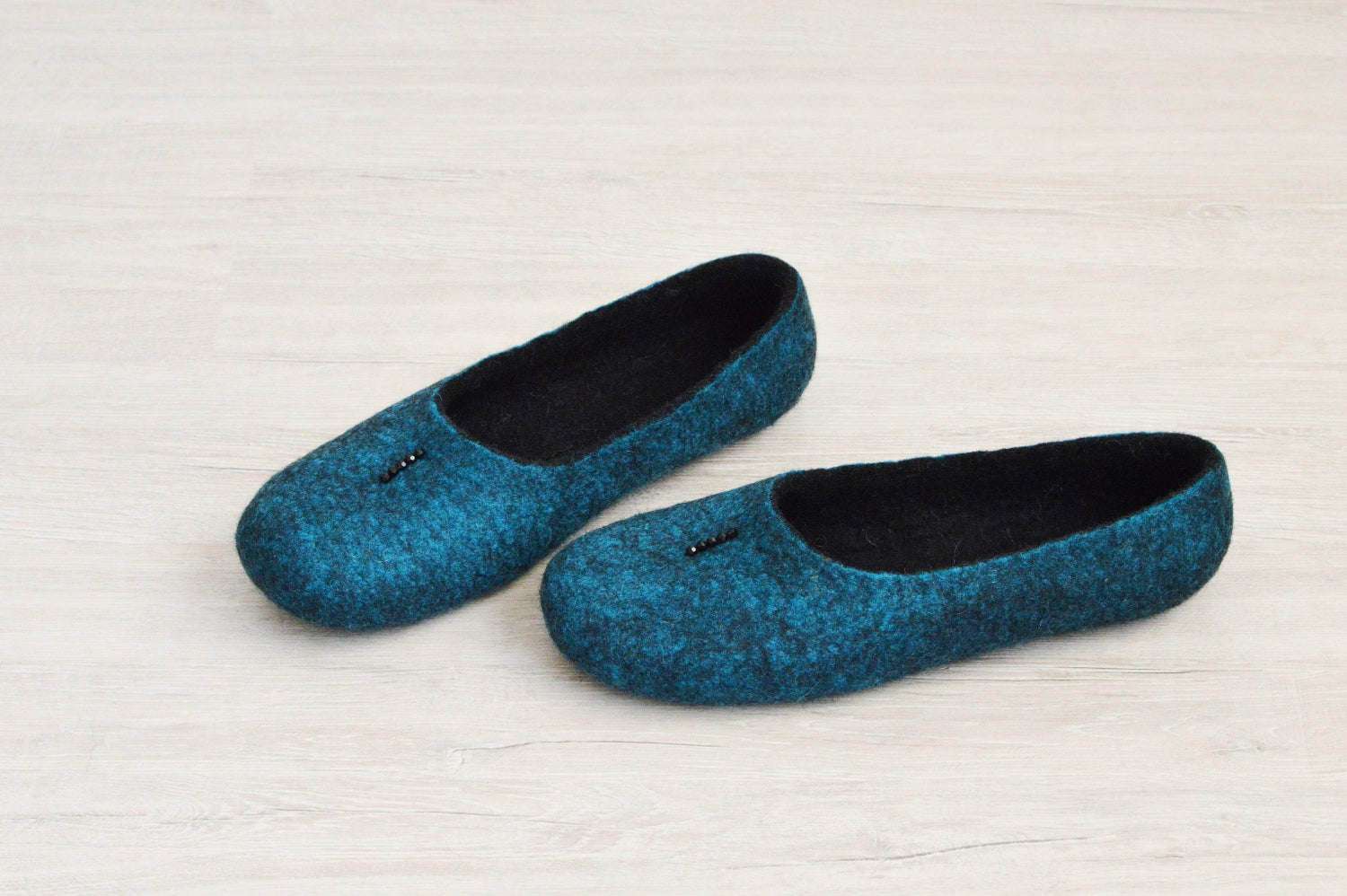 Comfortable Felted Women's Slippers - Flat Ballerinas - Home Soul