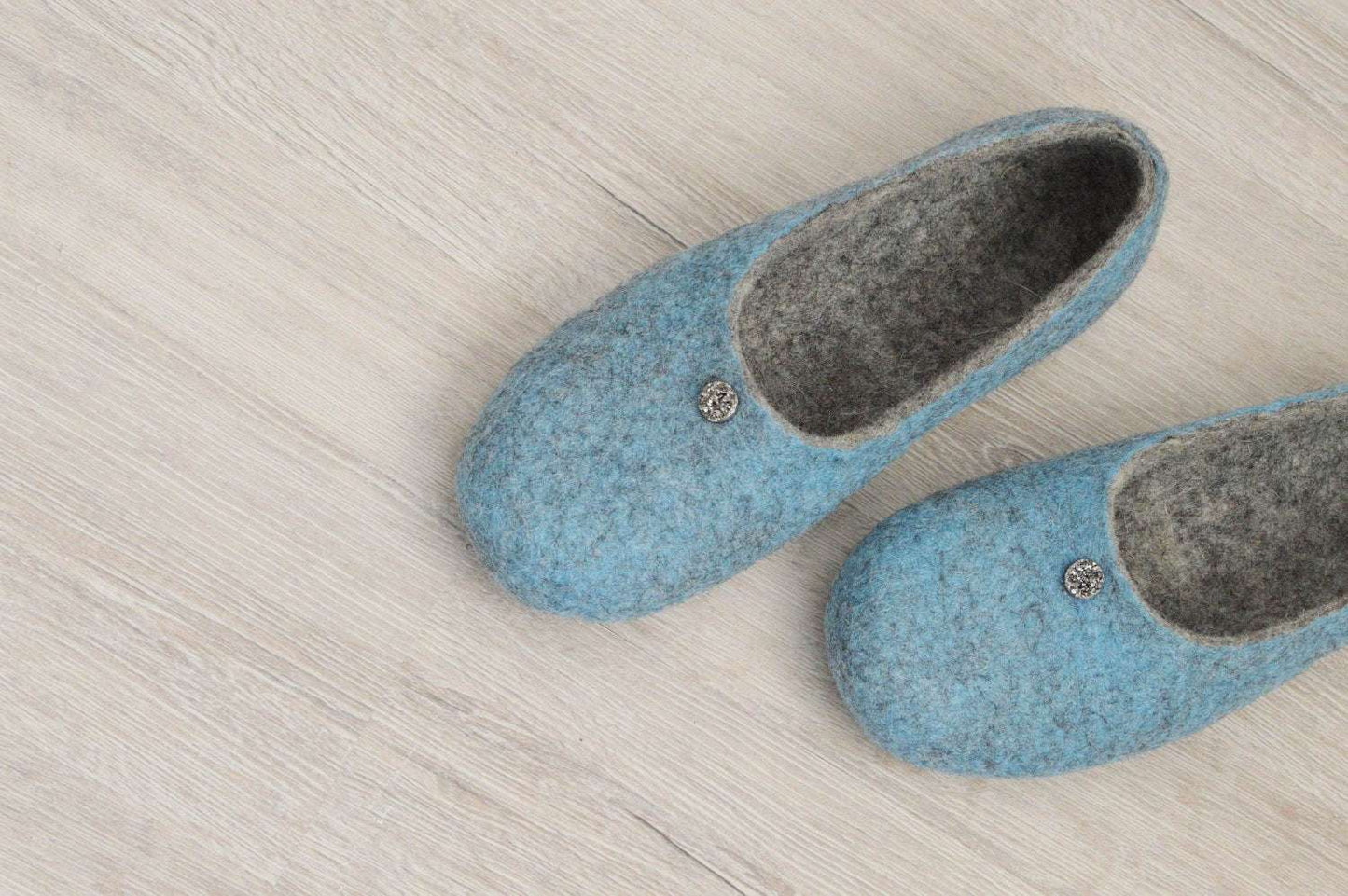 Felted Flat Ballerinas - Comfortable House Shoes - Home Soul