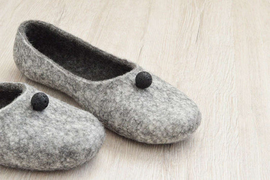 Felted Women Slippers - Comfortable House Shoes - Home Soul