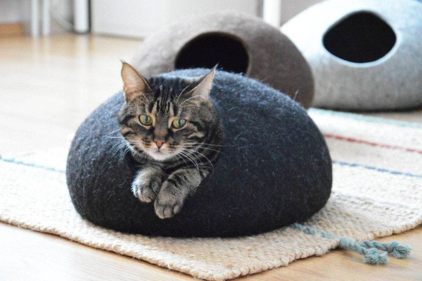 Natural Wool Pet Bed - Modern Cat Cave - Home Soul