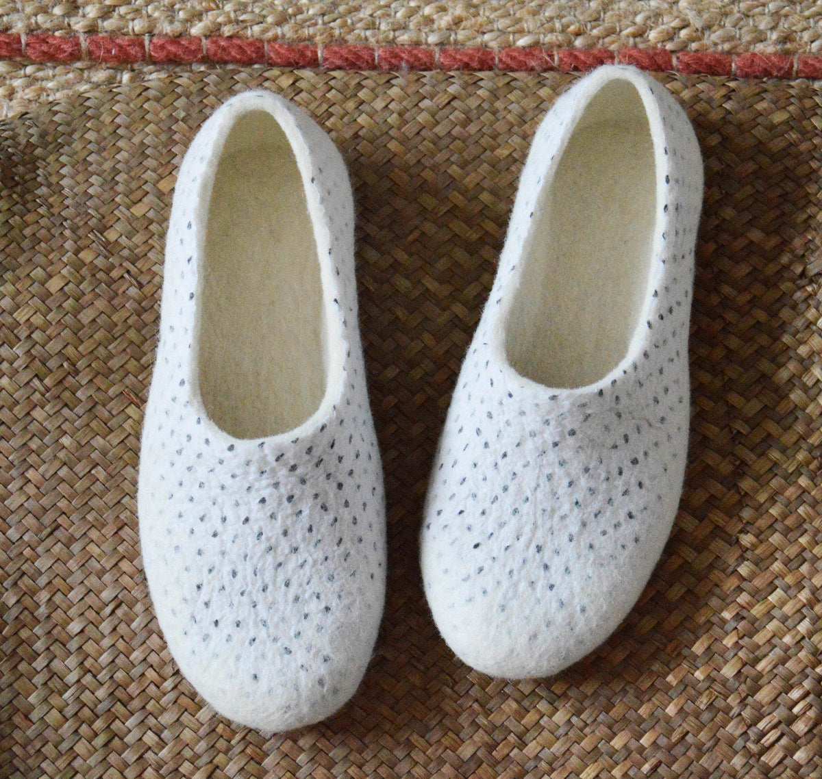 Black Polka Dot Slippers - Classic House Shoes - Home Soul