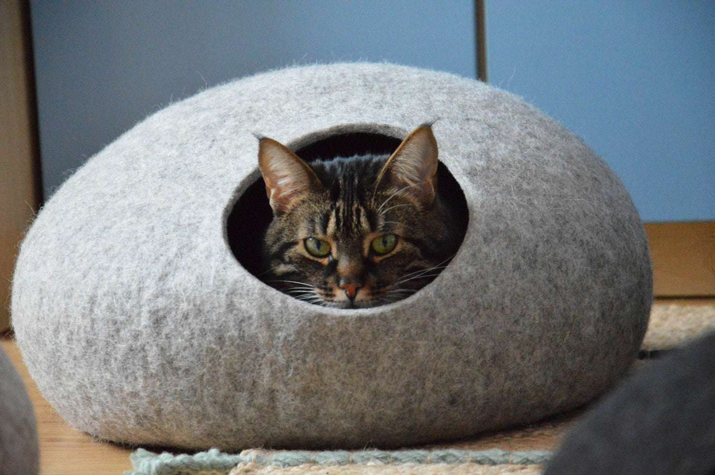 Natural Wool Pet Bed - Modern Cat Cave - Home Soul