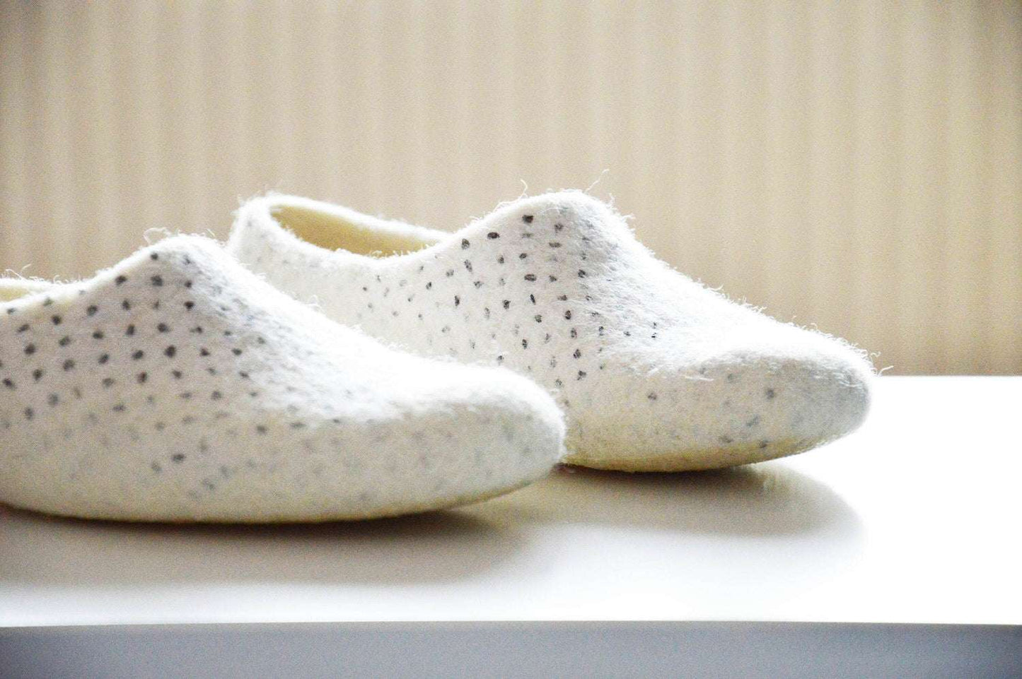 Black Polka Dot Slippers - Classic House Shoes - Home Soul