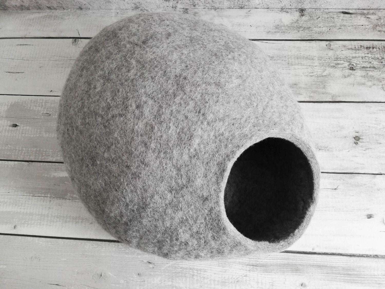 Modern Grey Pet Bed - Contemporary Cat Cave - Home Soul
