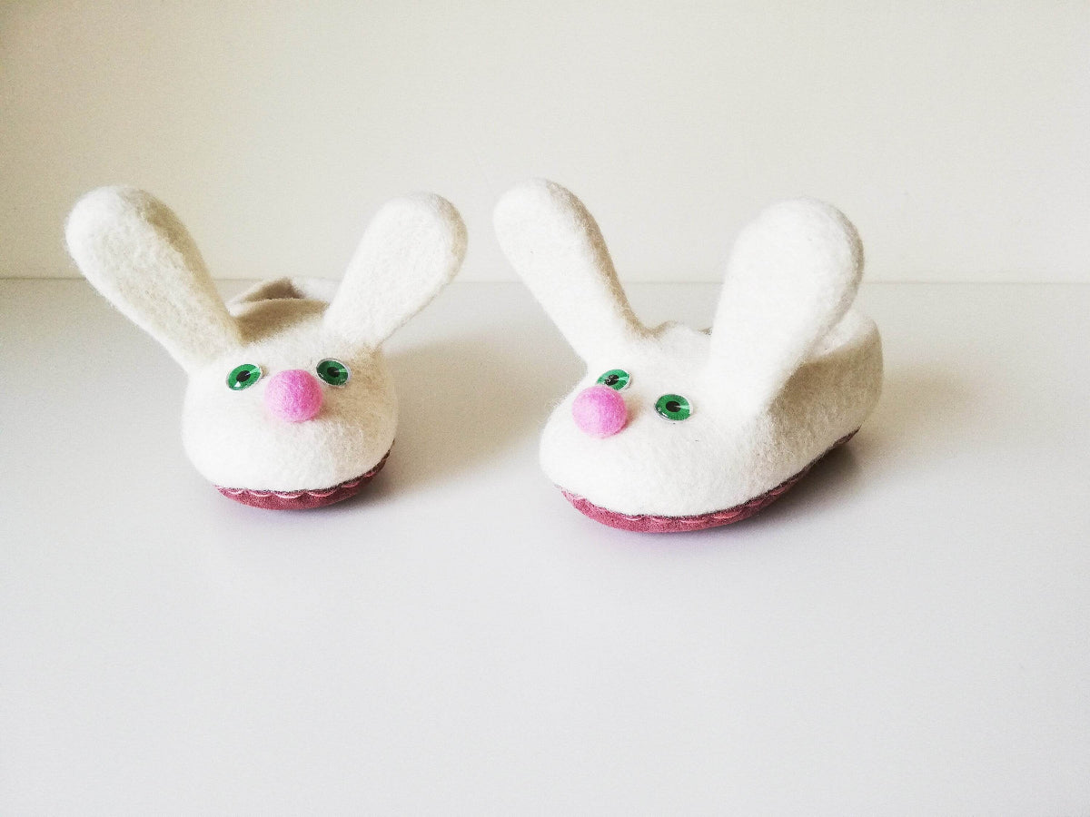 White Bunnies Kids Slippers - Cute Animal Shoes - Home Soul