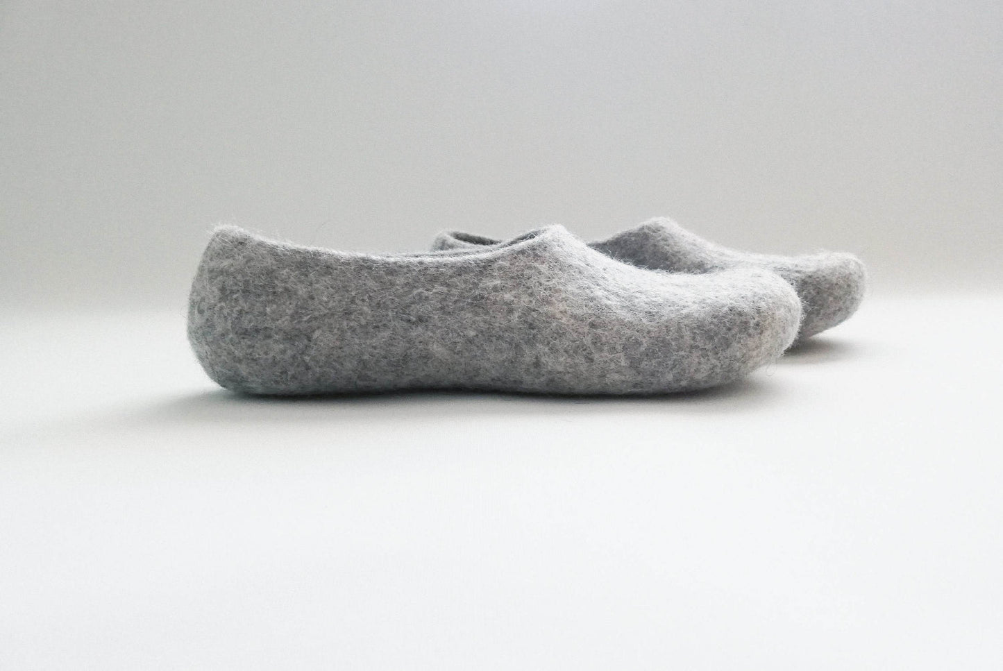 Light Grey Eco-Friendly Wool Slippers - House Shoes - Home Soul