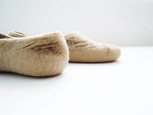 Felted wool slippers, house shoes - Home Soul