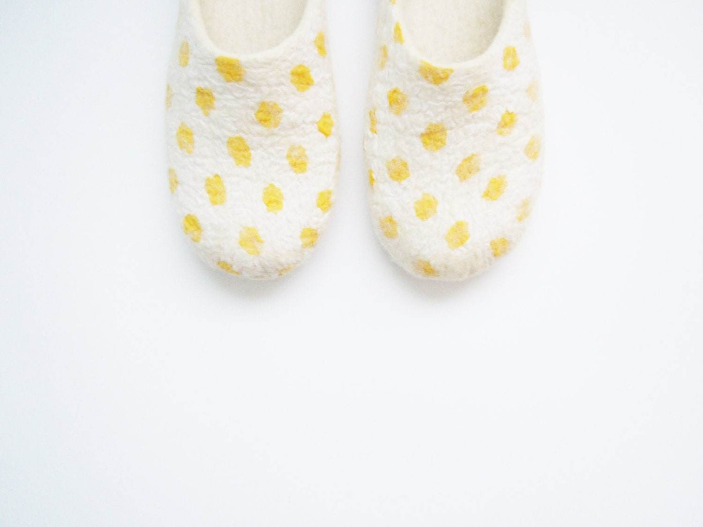 Yellow Polka Dot Backless Slippers - Bright House Shoes - Home Soul