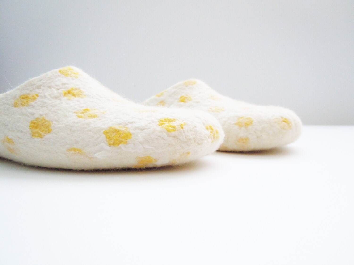 Yellow Polka Dot Backless Slippers - Bright House Shoes - Home Soul