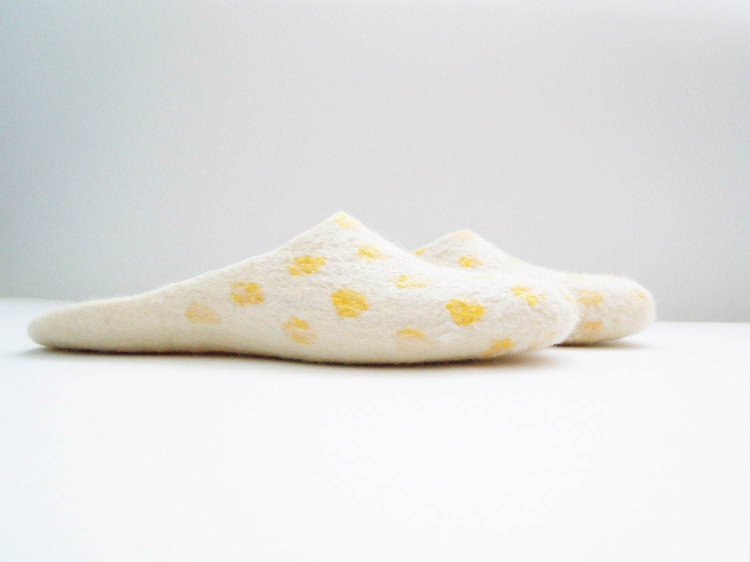 Yellow Polka Dot Backless Slippers - Bright House Shoes - Home Soul
