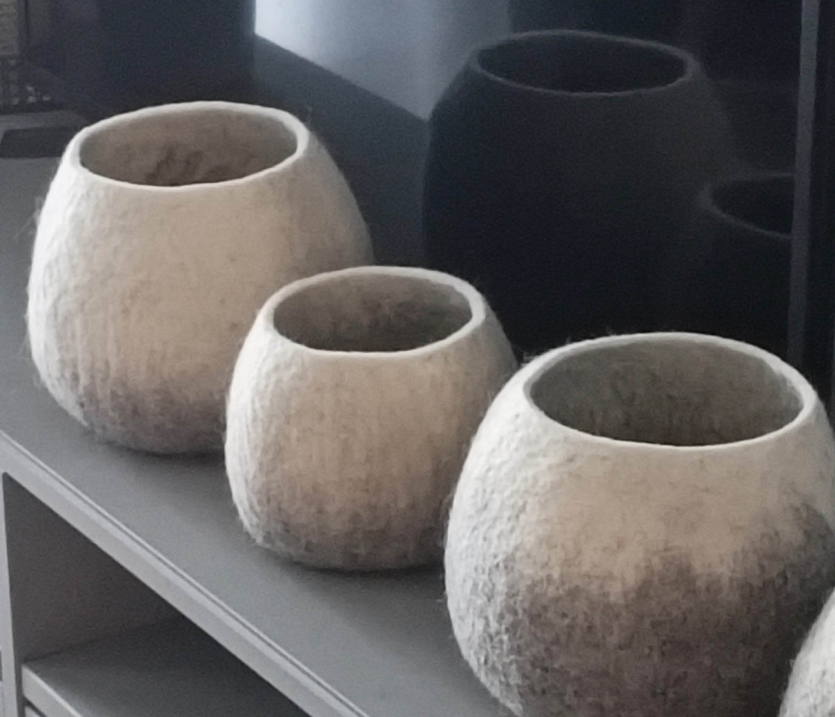 Felted Flower Planter - Scandinavian Design Pot - Home Soul