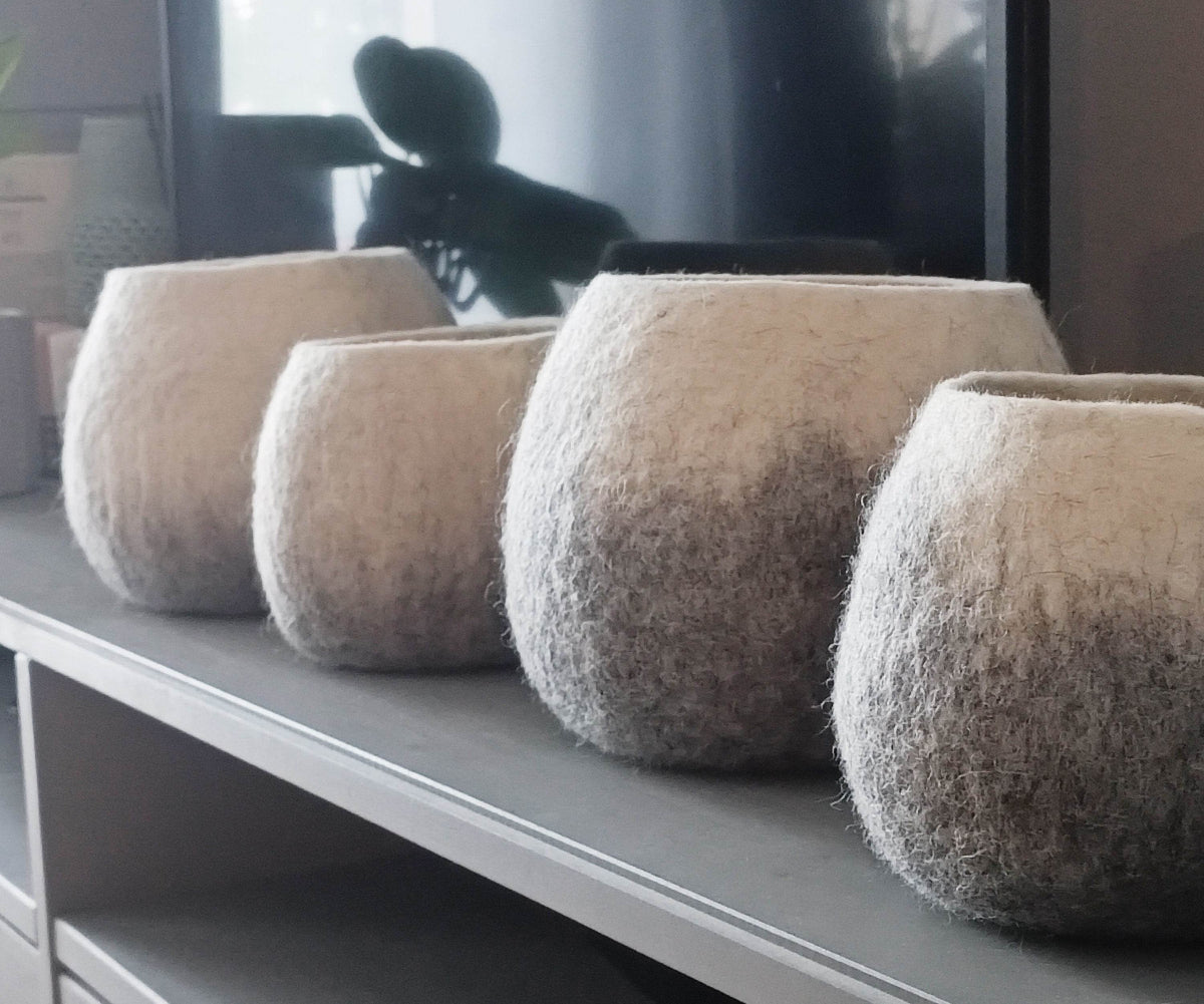 Scandinavian Flower Pot - Handmade Wool Planter - Home Soul