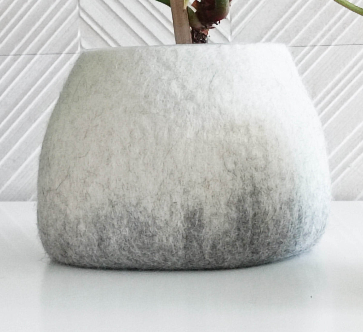Felted Flower Planter - Scandinavian Design Pot - Home Soul