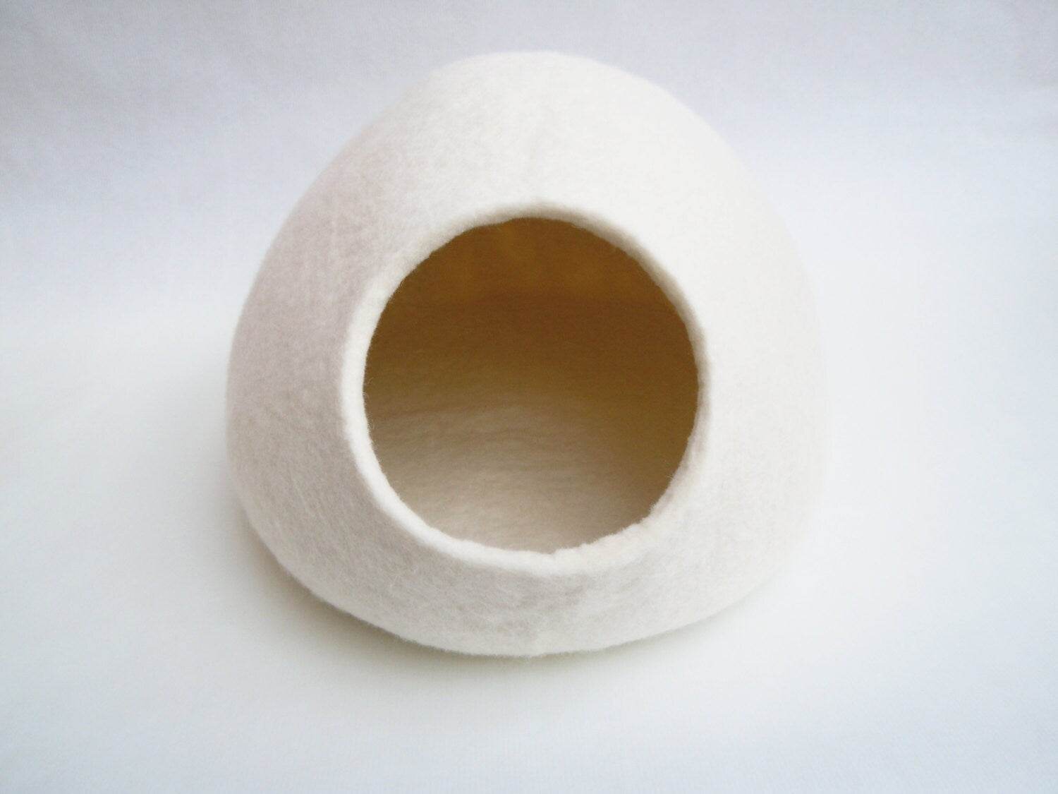 Modern White Pet Bed - Contemporary Cat Cave - Home Soul