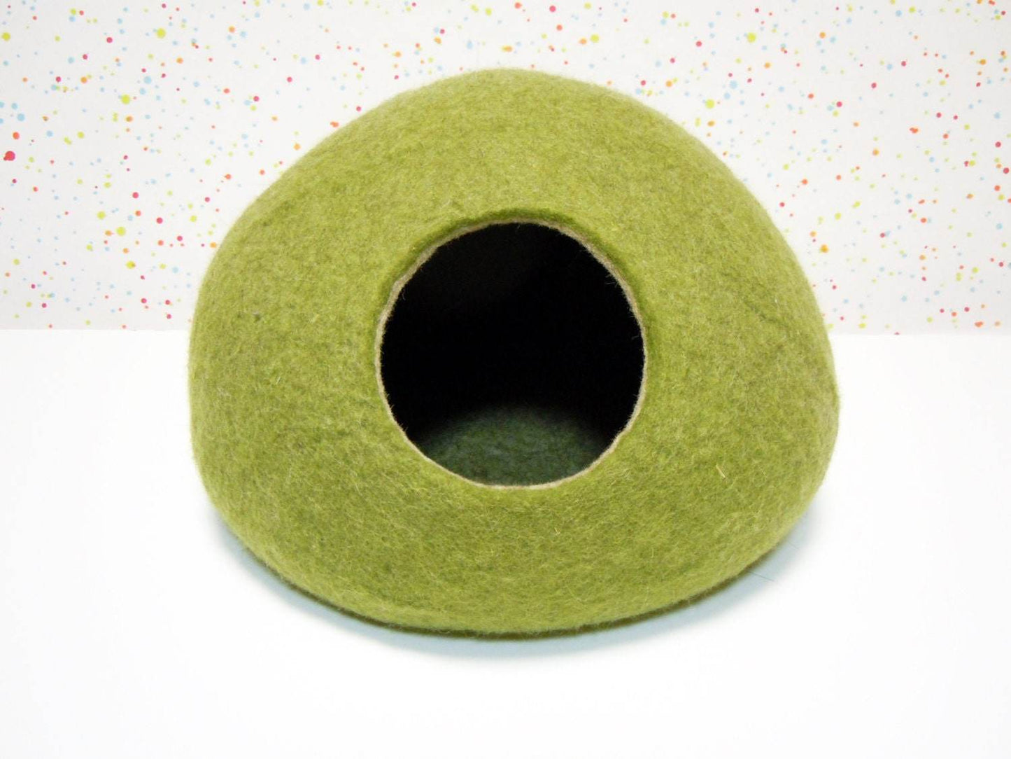 Olive Green Pet Bed - Earthy Cat Cave - Home Soul