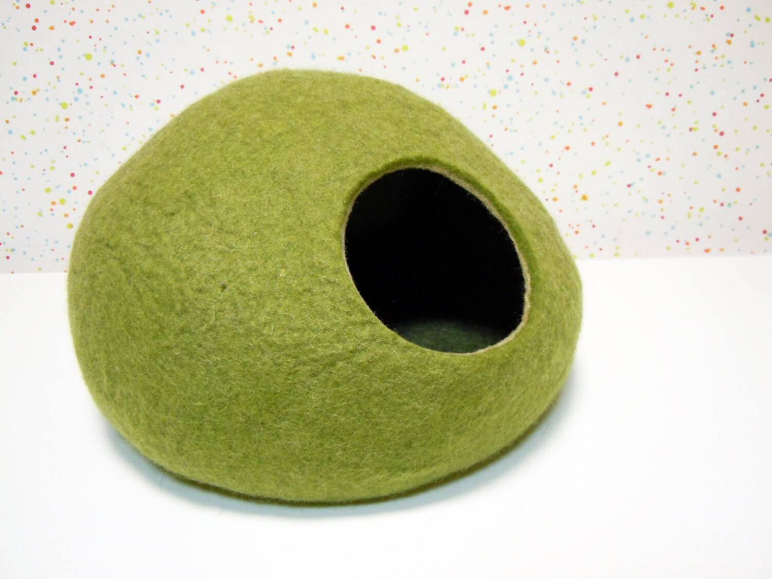 Olive Green Pet Bed - Earthy Cat Cave - Home Soul