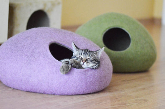 Lilac Purple Pet Bed - Modern Cat Cave - Home Soul