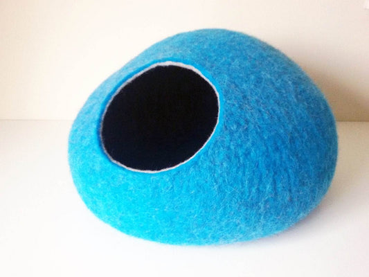 Turquoise Cat Bed - Ocean-Inspired Pet Cave - Home Soul